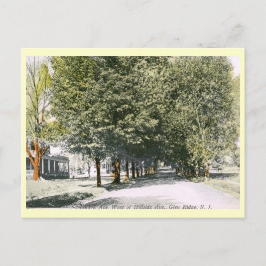 リンデンアヴェ,グレンリッジNJ 1915ヴィンテージ ポストカード (正面)