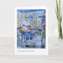 リンデンヒルの農家市場でギタープレーヤー カード