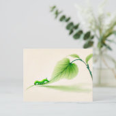 リンデン中国ののインキバタフライ毛虫 ポストカード (スタンド正面)