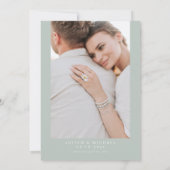 リンデン エレガント サージュグリーン ウォーターカラー セーブ・ザ・デート 招待状 (裏面)