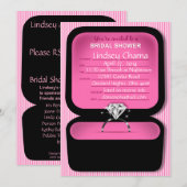 リンドゼー ブリング リング ボックス ブライズ シャワー ピンク 招待状 (正面/裏面)