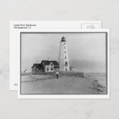 リンドポイントライトハウス、オールドセイブルック、CTヴィンテージ ポストカード (正面/裏面)