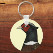 リンネックキジ頭 キーホルダー (正面)