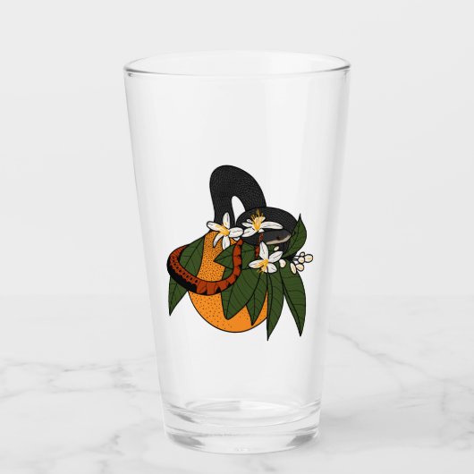 リンネックスネークとオレンジ タンブラーグラス (正面)