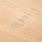 リンネット伝統的エレガントな結婚式 アクリル招待状 (レイダウン)