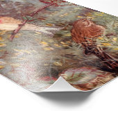 リンネントバードヴィンテージイラストレーション フォトプリント (角)