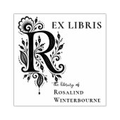 リンネ式図書蔵書印スタンプ イニシャルR ラバースタンプ (インプリント)