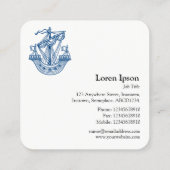 リンパード(紋章船) – 藍色の白 スクエア名刺 (裏面)