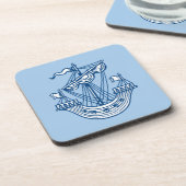 リンパード（紋章船） – 藍色スタイルブルー コースター (左側)