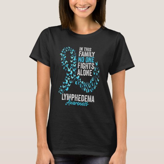 リンパ浮腫啓発月間 バタフライ ライトブルー Tシャツ (正面)