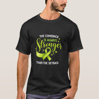 リンパ腫がん啓発ライムグリーンリボンをサポート Tシャツ