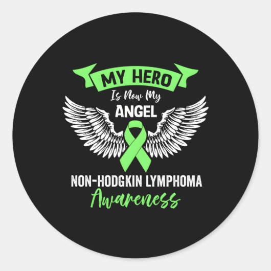 リンパ腫がん認識度ヒーローは今の私のエンジェルリム ラウンドシール (正面)