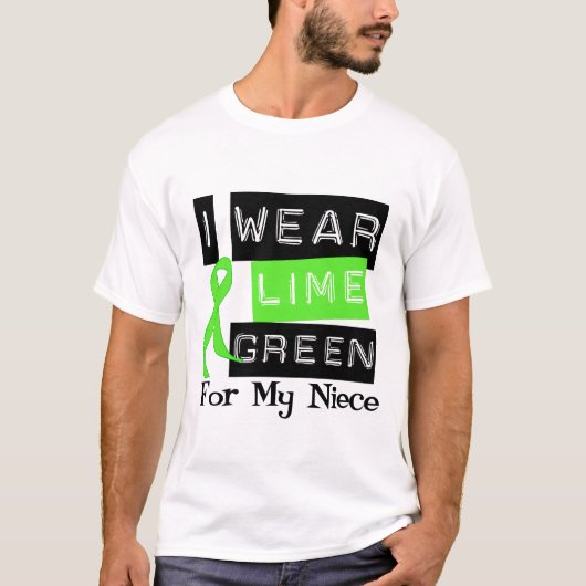 リンパ腫のライムグリーンのリボンの姪 Tシャツ (正面)