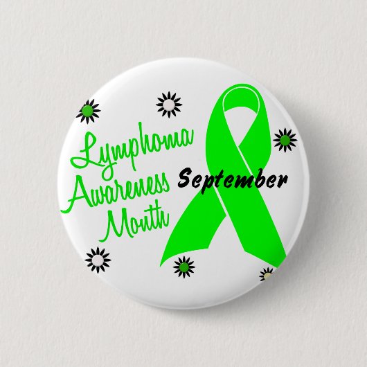 リンパ腫の認識度月によっては1つが開花します 缶バッジ (正面)