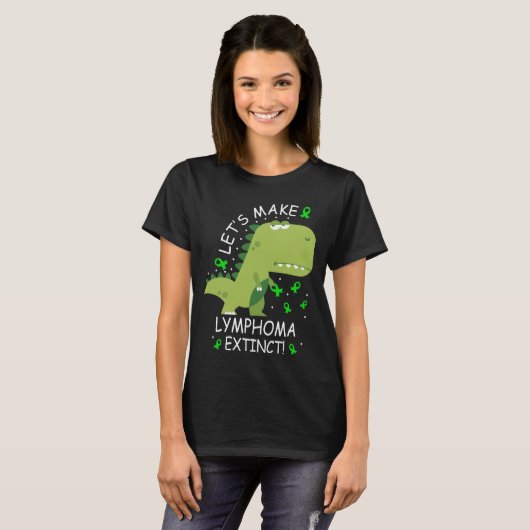 リンパ腫を絶滅した恐竜にしよう Tシャツ (正面フル)