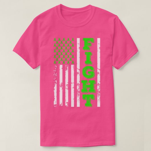 リンパ腫認識度が米国国旗と闘う7月4日 Tシャツ (デザイン正面)