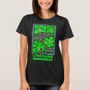 リンパ腫認識度ボホグリーン花 Tシャツ
