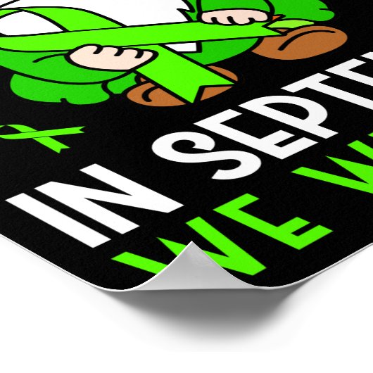 リンパ腫認識度9月We衣服ライム格言 ポスター (角)