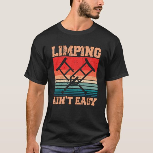 リンピングアインT簡単リンピング折れた脚おもしろい脚Am Tシャツ (正面)