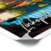 リンピングスウェーデン旅行ヴィンテージイラストレーション ポスター (角)