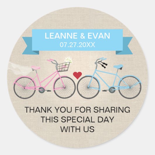 リンフェイクネンブルー結婚自転車 ラウンドシール (正面)