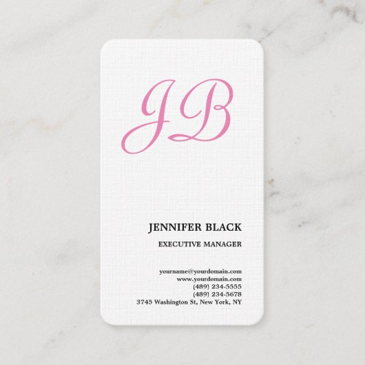 リンフェミニンンモノグラムのミニマモダンリスト 名刺 (正面)