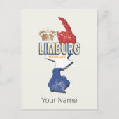 リンブルグオランダマップオランダヴィンテージ土産 シーズンポストカード (正面)