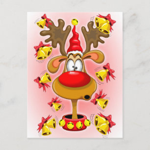 リンベルおもしろい付きトナカイのクリスマスマンガ シーズンポストカード