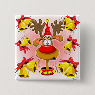 リンベルおもしろい付きトナカイのクリスマスマンガ 缶バッジ