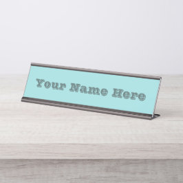 リンペットシェルブルーグリーン春シーズンカ無地のラー デスクネームプレート