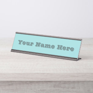 リンペットシェルブルーグリーン春シーズンカ無地のラー デスクネームプレート