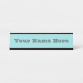 リンペットシェルブルーグリーン春シーズンカ無地のラー デスクネームプレート (正面)