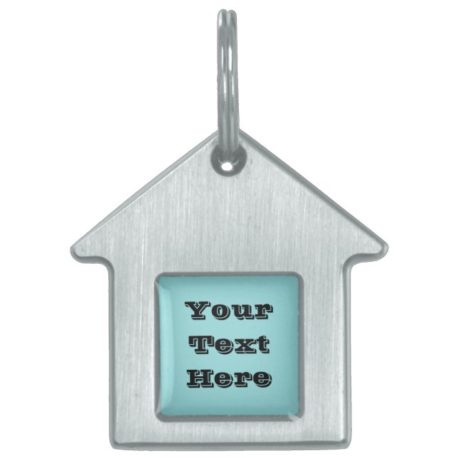 リンペットシェルブルーグリーン春シーズンカ無地のラー ペットネームタグ (正面)