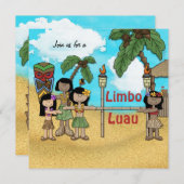 リンボルアウ（ハワイ式宴会）誕生日パーティー 招待状 (正面/裏面)