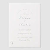 リンモダングユニーク結婚ス ベラム紙招待状 (正面)