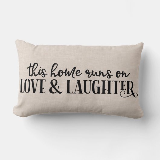 リンモダンフェイクンホーム引用文 ランバークッション (正面)