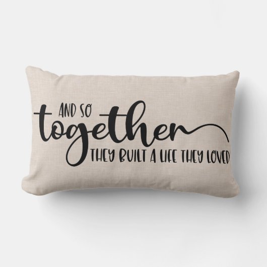 リンモダンフェイクン愛カップル引用文 ランバークッション (正面)