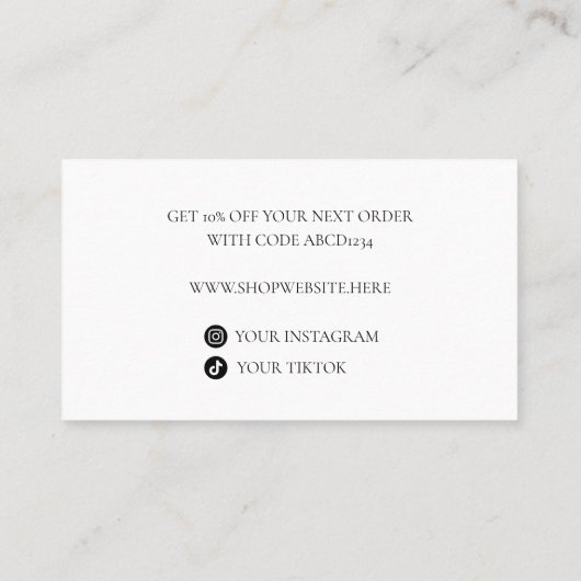 リンモダンンフェイクありがとうビジネス割引 割引カード (裏面)