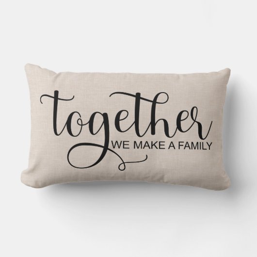 リンモダンンフェイクファミリー引用文腰枕 ランバークッション (正面)