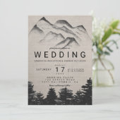 リン素朴ン水彩林結婚山 招待状 (スタンド正面)