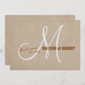 リン素朴ン結婚キャンバスの名誉の母 招待状 (正面/裏面)