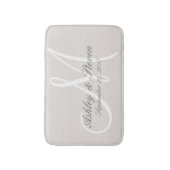 リン素朴ン結婚モノグラム バスマット (正面縦)