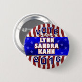 リンS Kahnの大統領2016年の選挙の独立者 缶バッジ (正面&裏面)
