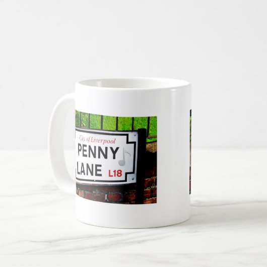 リヴァプールイギリス市からのペニーの車線の印 コーヒーマグカップ (正面左)