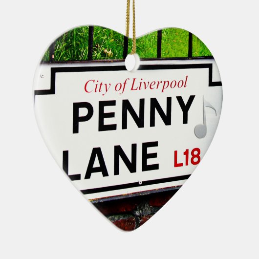 リヴァプールイギリス市からのペニーの車線の印 セラミックオーナメント (右)