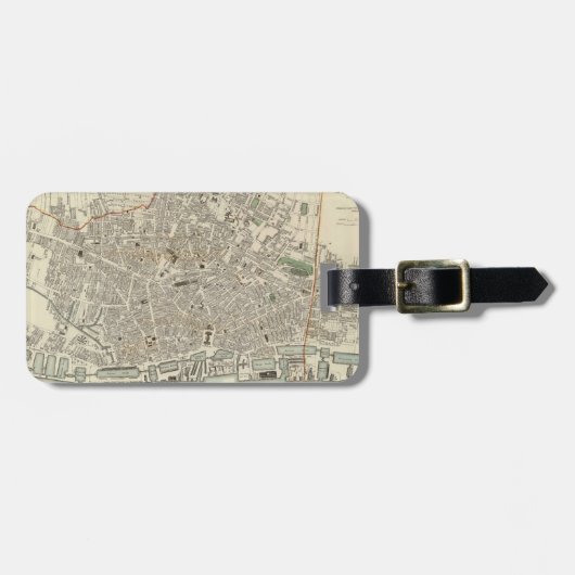 リヴァプールイギリス(1836年)のヴィンテージの地図 ラゲッジタグ (正面横)