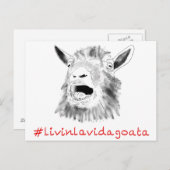 リヴィンラヴィダゴアタおもしろいー叫びヤギスケッチ ポストカード (正面/裏面)