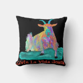 リヴィンラヴィダゴアタおもしろいー叫びヤギデザイン クッション (正面)