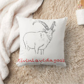 リヴィンラヴィダゴータゴートおもしろいアニマルアートスケッチ クッション (ブランケット)