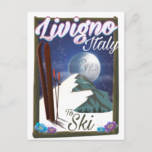 リヴィーニョ イタリア スキーの旅 ポスター ポストカード (正面)